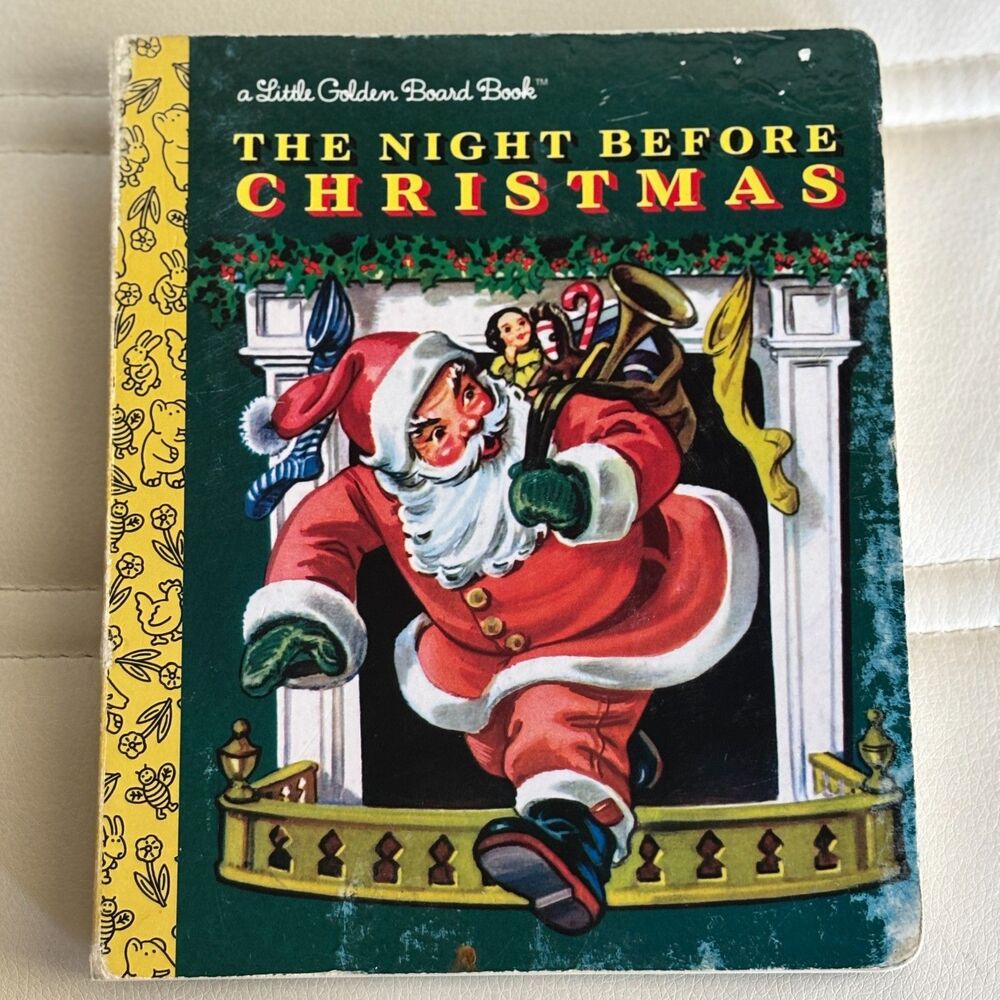 Vintage 1976 The Night Before Christmas Little Golden Board Book Clement Moore